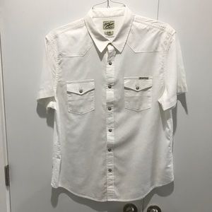 Men’s Lucky Brand Linen SS Button Down | Large